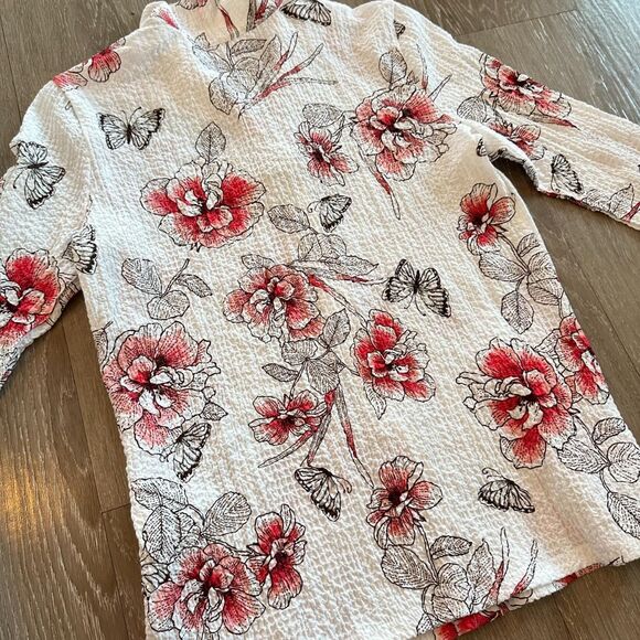 vintage y2k waffle-textured, button-up blouse by croft & barrow | size XS - Picture 5 of 5